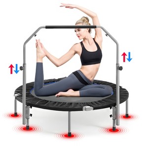 Musment 40"/48" Foldable Mini Trampoline for Adults,Trampoline for Adults with Adjustable Bar - 1 of 4