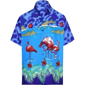 LA LEELA Mens Hawaiian Shirts Short Sleeve Button Down Shirt Men's Casual Shirts Holiday Tropical Beach Party Shirts for Men - 1 of 4
