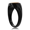 Metallo Stainless Steel, Black Plated Inlay Round Ring - Tiger Eye - Available Sizes:  9 ,  13 ,  12 ,  11 ,  10 - 2 of 3