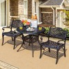 Tangkula 3PCS Cast Aluminum Patio Bistro Set Outdoor Dining Table & Chair Furniture Set - 2 of 4