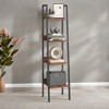 Narrow Bookcase 4-Tier Ladder Shelf for Livingroom - 2 of 4