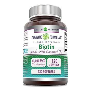 Amazing Formulas Biotin With Coconut Oil 10000 Mcg 120 Softgels