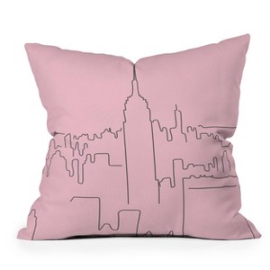 Deny Designs Daily Regina Designs New York City Minimal Line Pink Indoor Throw Pillow - 1 of 4