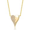 Guili 14K Yellow Gold Plated Broken Cracked Zig-Zag Half & Half Stolen Heart Pendant Necklace- Symbolizing Love, Strength, and Resilience - 3 of 3