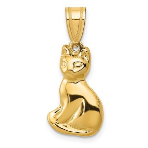 Black Bow Jewelry 14k Yellow Gold Polished Cat Pendant - 1 of 4