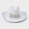 Bride Pearl and Rhinestone Cowboy Hat - White - 3 of 4