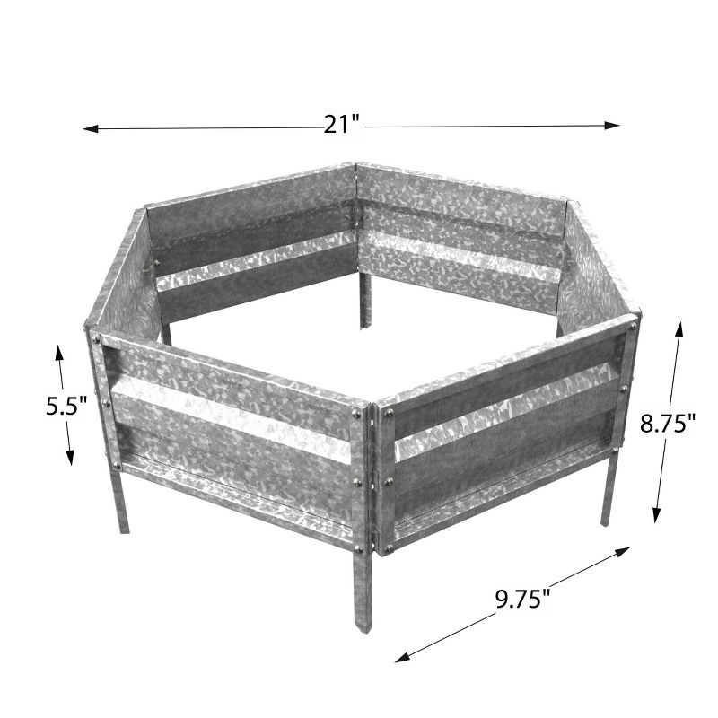 Nature Spring Galvanized Raised Garden and Flower Bed Kit, 3 of 6