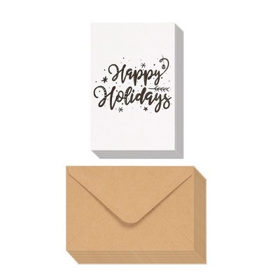 48-Pack Merry Christmas Greeting Cards Bulk Box Set - Xmas Greeting Cards with Cursive Typographic Design, Envelopes Included, 4 x 6 inches