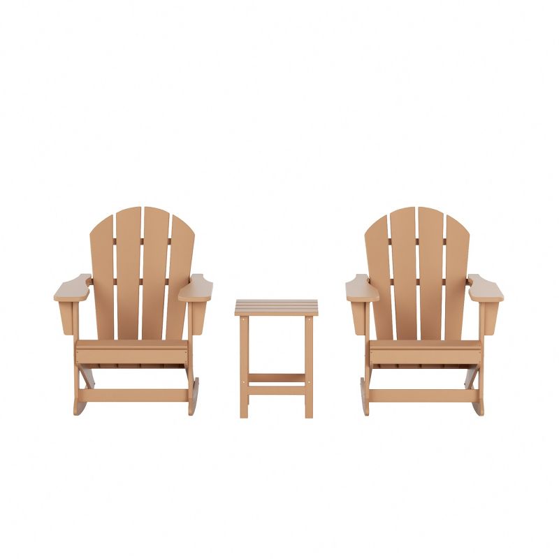 WestinTrends 3 Piece set Outdoor Patio Poly Adirondack rocking chairs with side table, 1 of 4