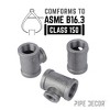 Pipe Decor 1 1/4 in. x 1 1/4 in. x 3/4 in. Black Reducing Tee - 4 of 4