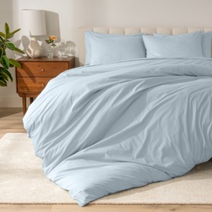 100% Organic Cotton Percale Duvet Cover and Sham Set by Bare Home - 1 of 4