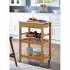 Aya Bamboo Kitchen Cart with Stainless Steel Top Natural - Boraam - 3 of 4