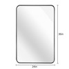 Black 24x36 Inch Metal Arch Bathroom Mirror with Elegant Design for Modern Vanity D�cor - 4 of 4