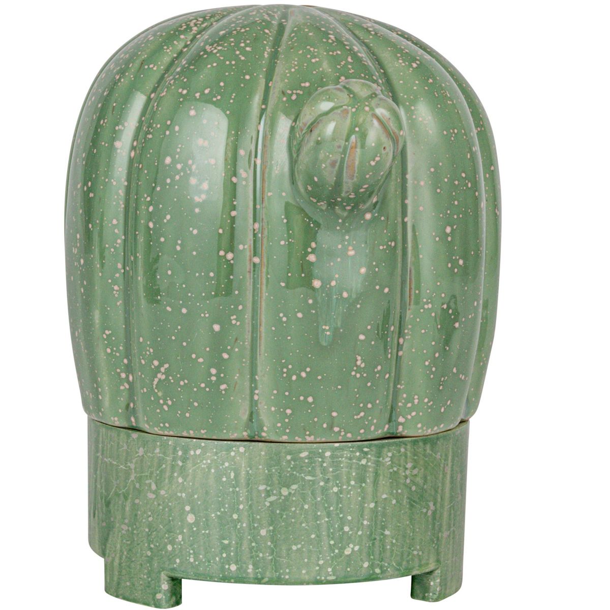 Storied Home Stoneware Cactus Oil Diffuser with Timer, Green - thumbnail 8