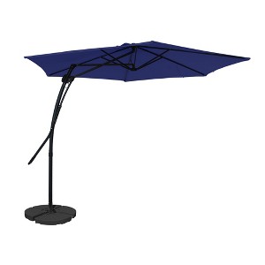 Mondawe 10 ft. Square Cantilever Outdoor Market Umbrella 360-Degree Swivel With Base Stand Included - 1 of 4
