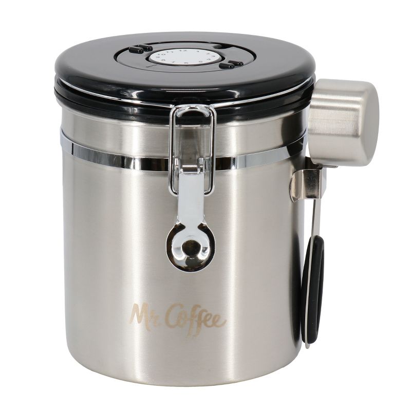 Mr. Coffee Mondrich 48 Ounce Stainless Steel Airtight Coffee Canister with Scoop, 2 of 7
