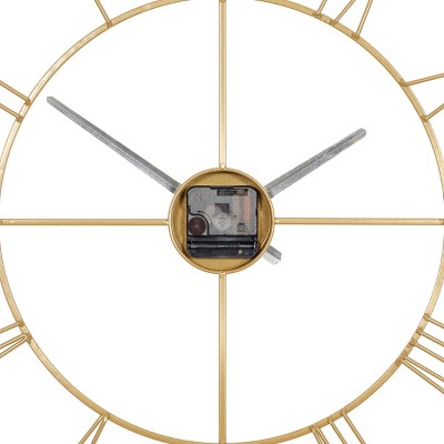24" Gold Metal Open Frame Square Wall Clock