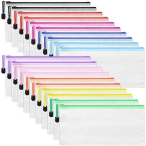 Paaaawaters Mesh Zipper Pouch 20pcs Inches Small Organizing Bags in 10 Colors for Travel Storage and Office Supplies Storage - 1 of 4