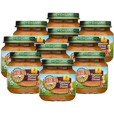 Earth's Best Organic Vegetable Turkey Dinner Baby Food 6+ Months - Case of 10/4 oz