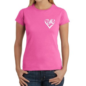 LA Pop Art Script Heart - Women's Word Art T-Shirt - 1 of 4