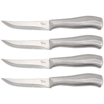 Our Table 4 Piece 4.5 Inch Stainless Steel Steak Knife Set with Stainless Steel Handles