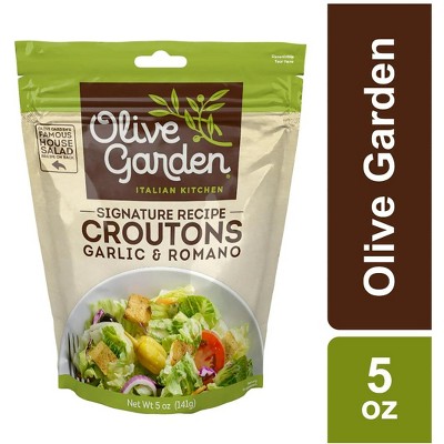 Olive Garden Garlic Romano Regular Seasoned Croutons, 5 oz Resealable Bag