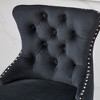 CAVINAS Velvet Swivel Bar Stools Set of 2,Counter Height Barstools with Button Tufted Back,Nailhead Trim,Dining Chair for Kitchen Island,Home Bar - 4 of 4