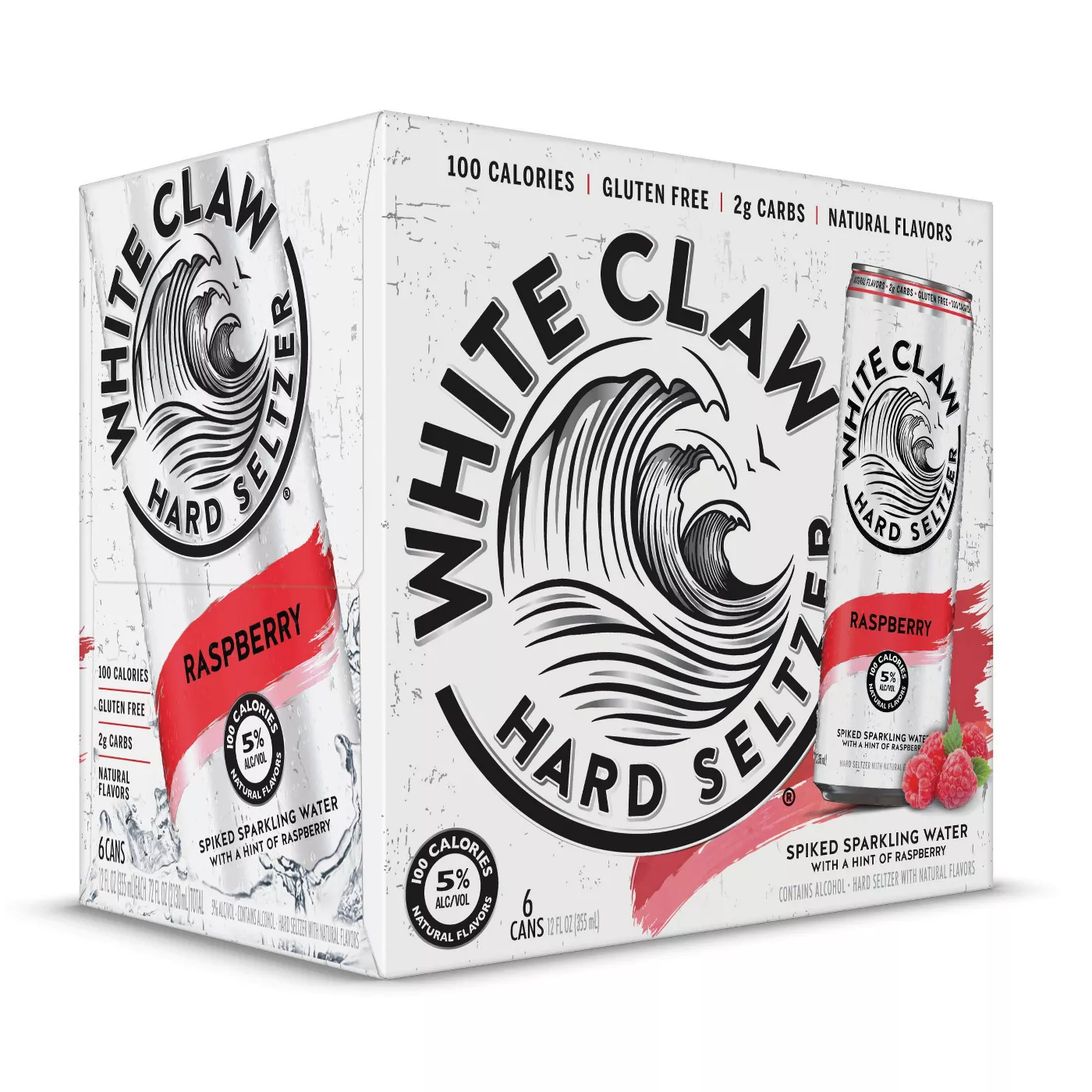 White Claw Raspberry Hard Seltzer - 6pk/12 fl oz Cans - image 1 of 3