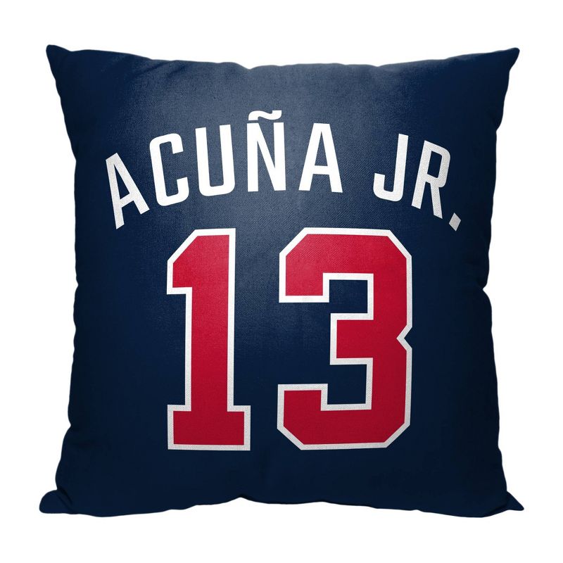 18&#34;x18&#34; MLB Atlanta Braves 23 Ronald Acuna Jr. Player Printed Throw Decorative Pillow, 2 of 6