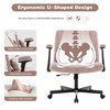QingMoon Criss Cross Office Chair, Velvet Desk Chair, Wide Seat Computer Chair with Adjustable Arms and Reclining Backrest for Home Office - 3 of 4