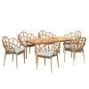 7 Piece Dining Set with Acacia Wood Table and Wicker Chairs,Outdoor Dining Set with Cushions,Boho Patio Dining Set for Garden-Cuddlewood - 3 of 4