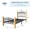 Metal Platform Frame with Victorian Classic Iron-Art Headboard & Footboard, Steel Slats Mattress Foundation for Storage, No Box Spring Needed - 2 of 4