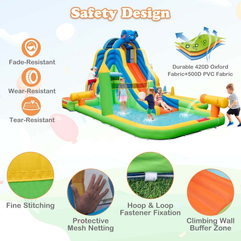 Costway Inflatable Water Slide Giant Splash Pool for Kids Backyard Fun, 5 of 11