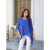 INSPIRE CHIC Women's High Low Hem Scoop Neck Asymmetrical 3/4 Sleeve Summer Top - 2 of 4