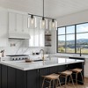 YANSUN 3-Light Black Linear Chandelier with Clear Glass Shades, Simple Industrial Hanging Light for Kitchen Island - 2 of 4