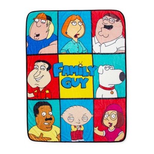 Silver Buffalo Family Guy Character Grid Raschel Throw Blanket | 45 x 60 Inches - 1 of 4