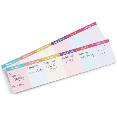 2-Pack Weekly Planner Sticky Notes, Horizontal To-do List Notepads (11.8x2.75 inches)