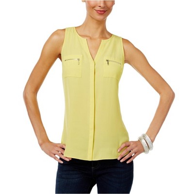 I.N.C International Concepts Womens Top Knit Blouse, Yellow, Medium