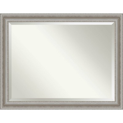 46" x 36" Parlor Framed Bathroom Vanity Wall Mirror Silver - Amanti Art