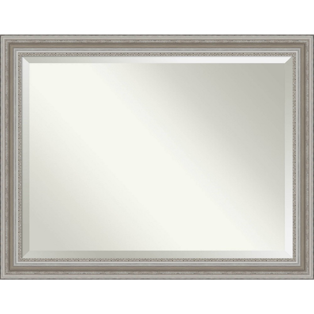 Photos - Wardrobe 46" x 36" Parlor Framed Bathroom Vanity Wall Mirror Silver - Amanti Art: Modern Rectangular, Wall-Mounted, Wood Frame