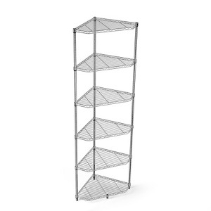 Dolonm 6-Tier Corner Shelf Rack  Heavy Duty, Adjustable NSF Metal Storage , Free Standing Corner Storage Display Chrome Rac ,for Bathroom/Kitchen - 1 of 4