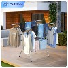 SKONYON 2-Level Clothes Drying Rack with Height-Adjustable Gullwing - 3 of 4