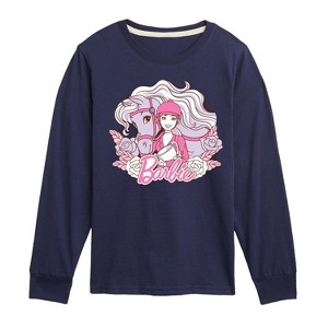 Boys' - Barbie - Horse Flowers Long Sleeve Graphic T-Shirt - 1 of 3