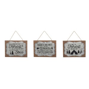Transpac Metal Forest Sign Set of 3 Spring Home Decorations - 1 of 1