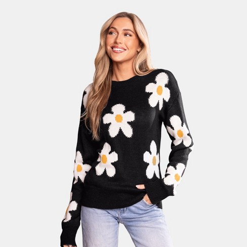 Women's Charming Daisy Knit Sweater Long Sleeve Pullover - Cupshe - image 1 of 4