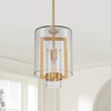 Possini Euro Design Camden Warm Brass Gold Mini Pendant 10" Wide Modern Clear Glass Fixture for Dining Room House Kitchen Island - 2 of 4