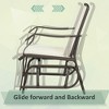 3 Piece Outdoor Glider Chair with Coffee Table Bistro Set, 2 Patio Rocking Swing Chairs with Breathable Sling Fabric, Glass Tabletop - 4 of 4