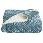 Great Bay Home Velvet Plush Fleece Reversible Warm and Cozy Bed Blanket