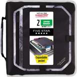 2" Sewn Zipper Binder with Expansion Panel Black/Gray - Five Star