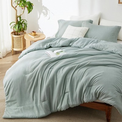 Bedsure | 2/3 Pcs Comforter Set Solid Cationic Dyeing Soft & Cozy Bedding Set